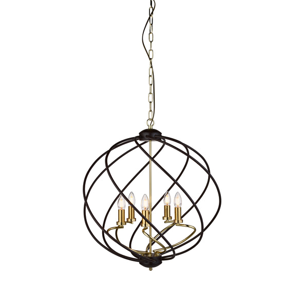 SEARCHLIGHT FLOW 5Lt Pendant - Black & Bronze Metal