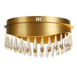 SEARCHLIGHT Jewel Flush Gold Metal & Crystal