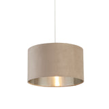 38cm Drum Shade with Silver Inner - Pink or Taupe Velvet