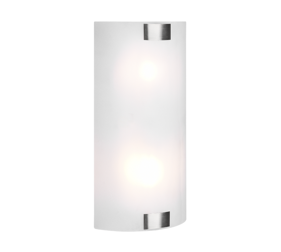 PURA 2lt Wall Light - Nickel & White Glass