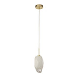 SEARCHLIGHT Rocky 1Lt Pendant, Satin Brass Metal & Glass