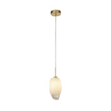 SEARCHLIGHT Rocky 1Lt Pendant, Satin Brass Metal & Glass