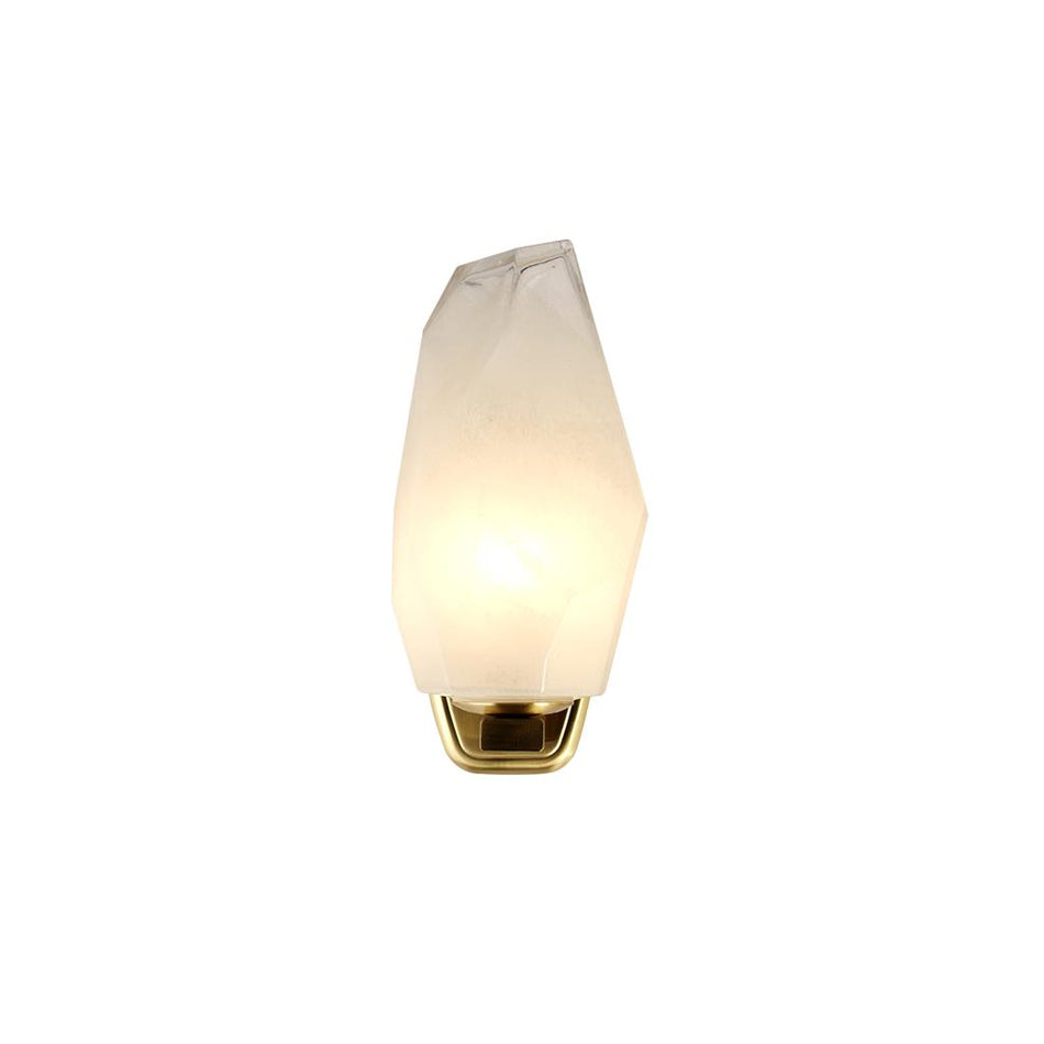 Rocky 1Lt Wall Light, Satin Brass Metal & Glass