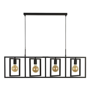 SEARCHLIGHT PLAZA 4LT PENDANT - MATT BLACK METAL