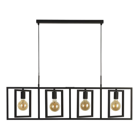 SEARCHLIGHT PLAZA 4LT PENDANT - MATT BLACK METAL