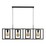 SEARCHLIGHT PLAZA 4LT PENDANT - MATT BLACK METAL