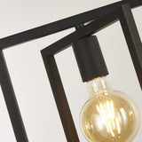 SEARCHLIGHT PLAZA 4LT PENDANT - MATT BLACK METAL