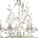 SEARCHLIGHT Alamandite 12Lt Pendant - Cream & Gold Metal & Glass Drops