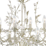 SEARCHLIGHT Alamandite 8Lt Pendant - Cream & Gold Metal & Glass Drops