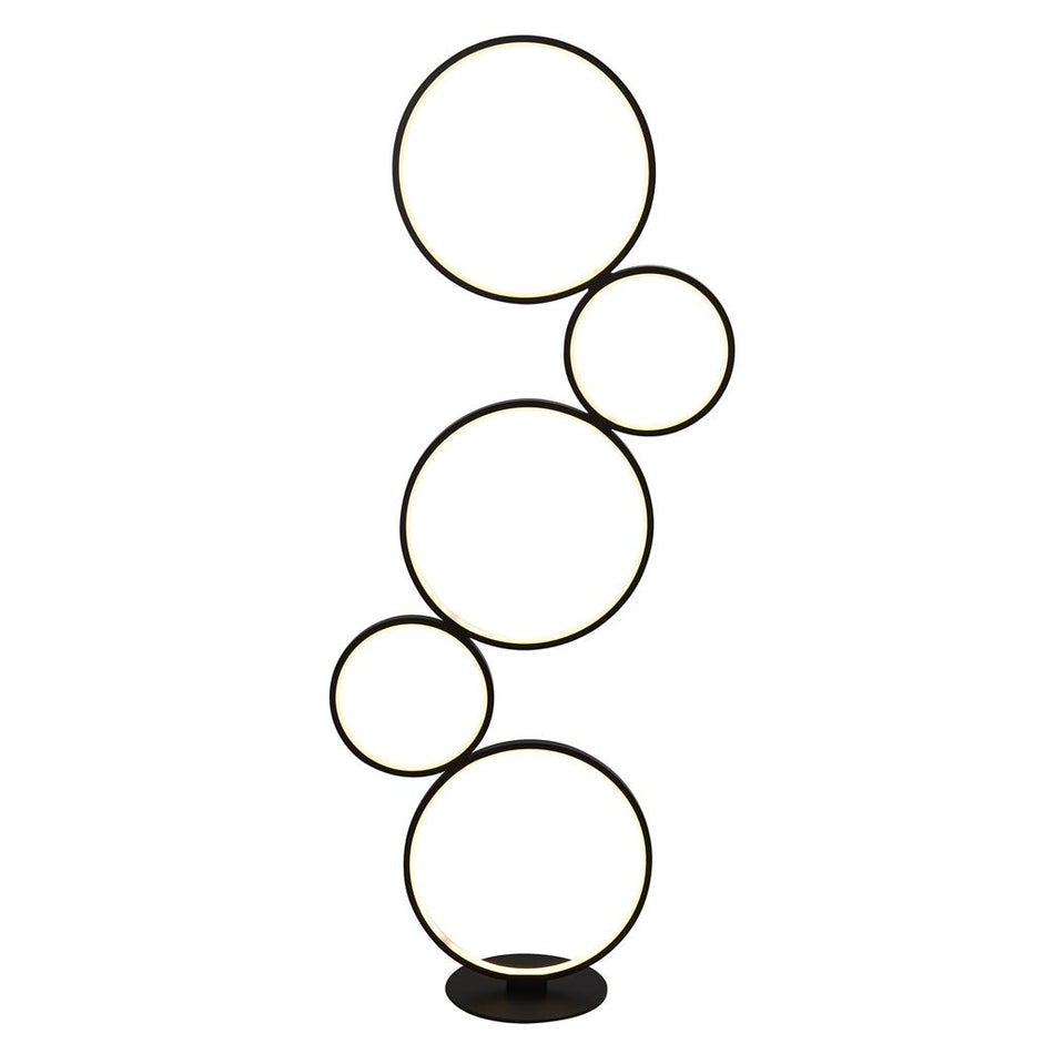 CIRQUE 5LT RING FLOOR LAMP - BLACK METAL & OPAL SILICON