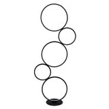 SEARCHLIGHT CIRQUE 5LT RING FLOOR LAMP - BLACK METAL & OPAL SILICON