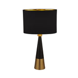 SEARCHLIGHT Chloe Table Lamp - Antique Copper & Oval Black Shade