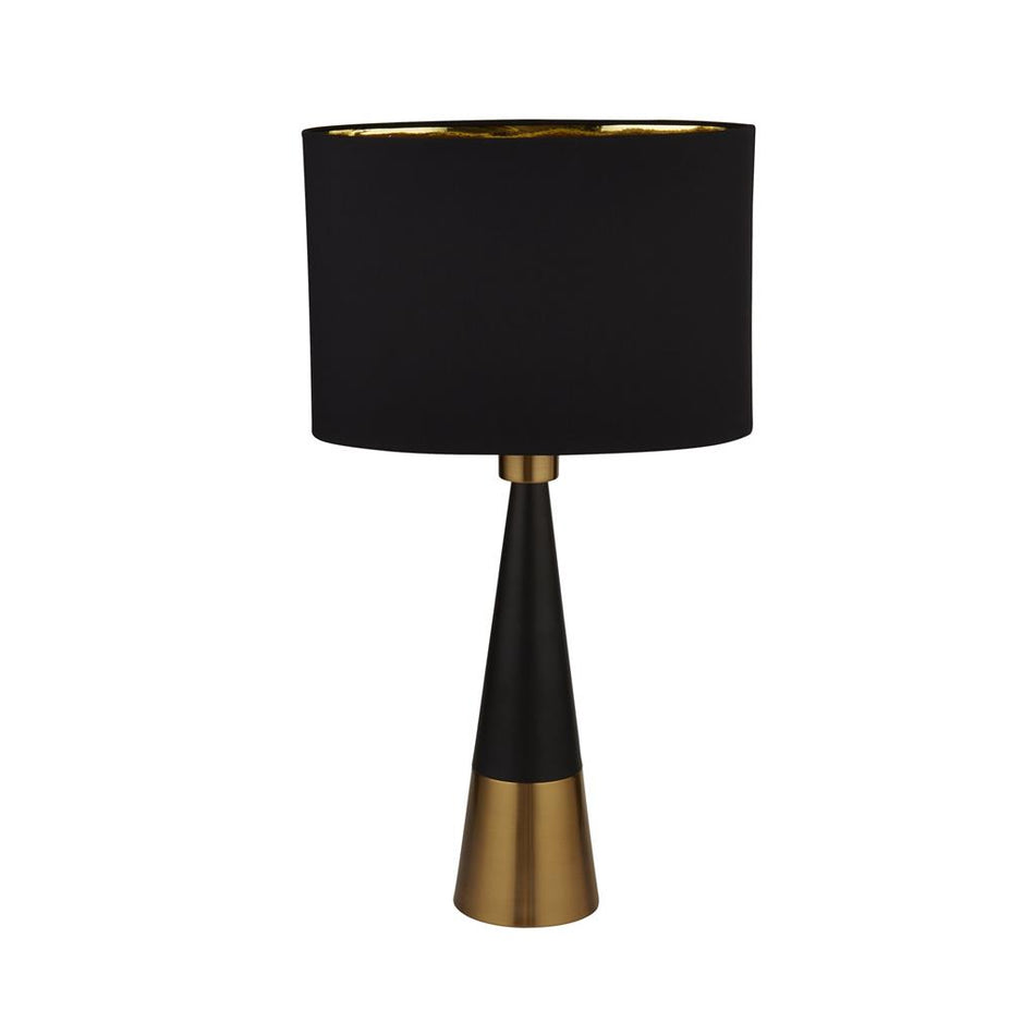 Chloe Table Lamp - Antique Copper & Oval Black Shade