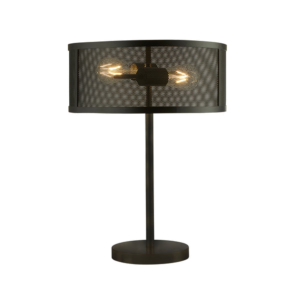 SEARCHLIGHT FISHNET 2Lt Table Lamp - Matt Black Metal & Mesh Shade