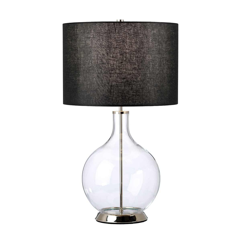 Orb 1 Light Table Lamp - Polished Nickel with Black Shade