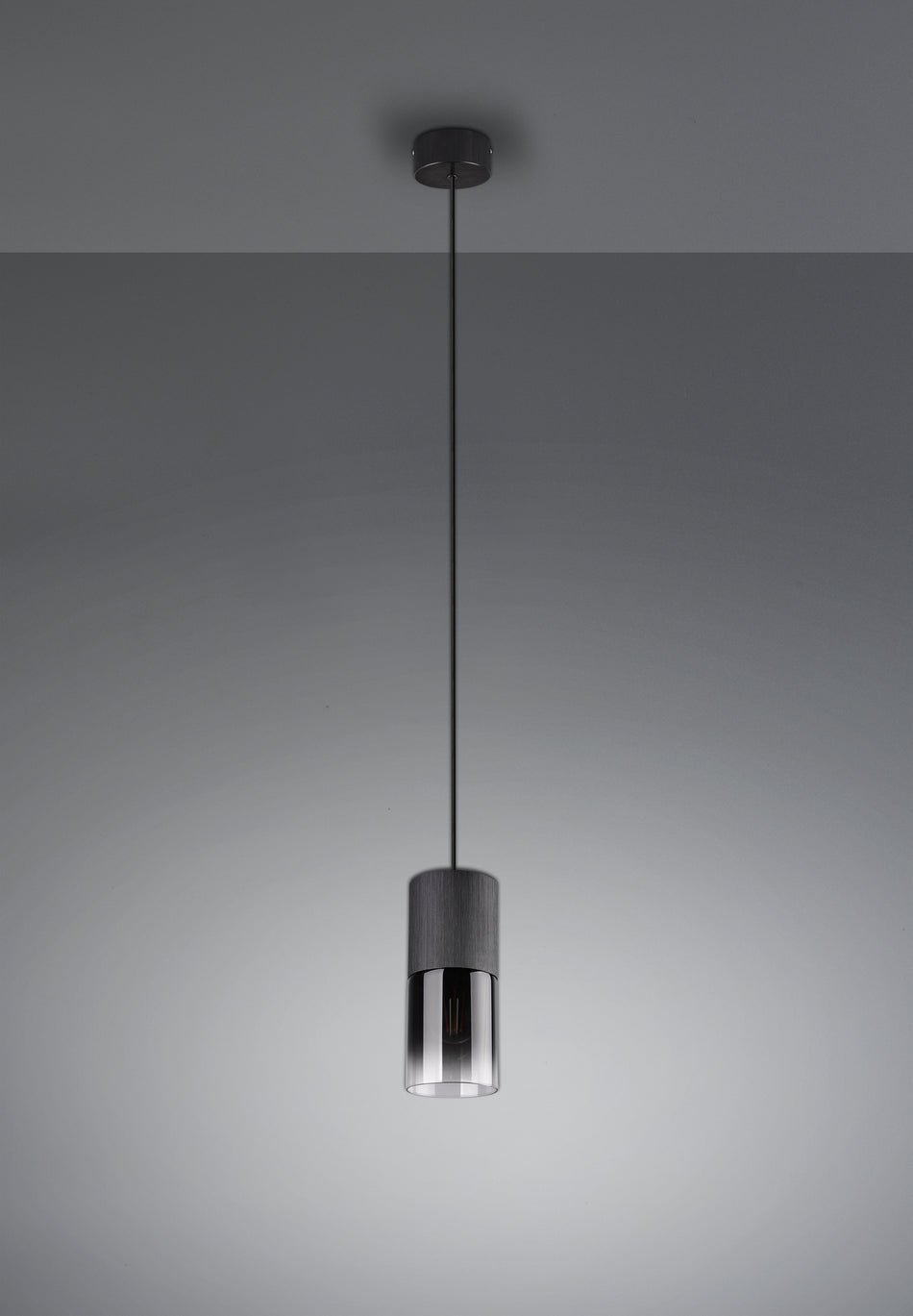 Pendant Light - Black Matt & Smoked Glass