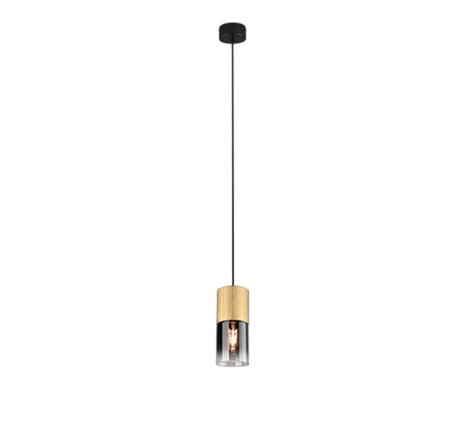 ROBIN Pendant Light - Matt Brass & Smoked Glass
