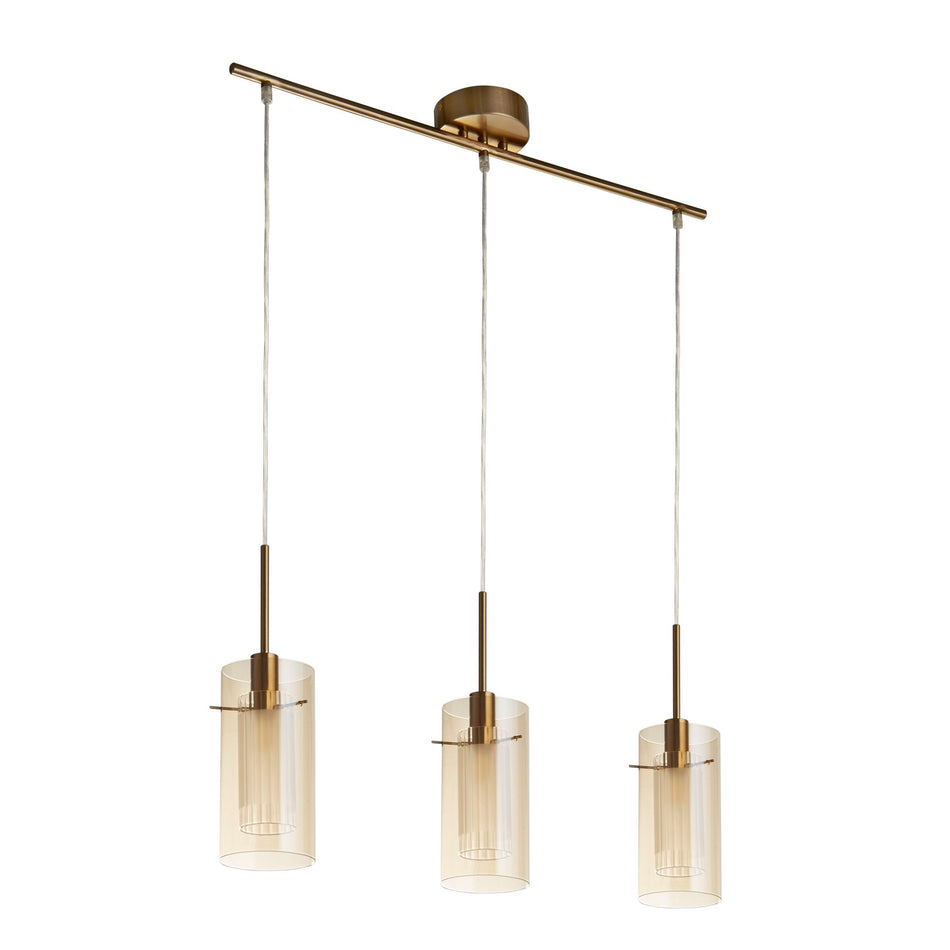 Duo III 3-Light Bronze Ceiling Bar Pendant