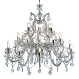 SEARCHLIGHT MARIE THERESE 30Lt Chandelier - Chrome Metal & Clear Crystal