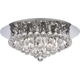 SEARCHLIGHT HANNA 6Lt Flush - Chrome Metal & Clear Crystal