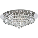 HANNA 8Lt Round Flush - Chrome or Gold Metal & Clear Crystal Balls