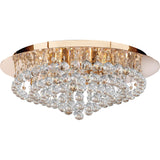 HANNA 8Lt Round Flush - Chrome or Gold Metal & Clear Crystal Balls