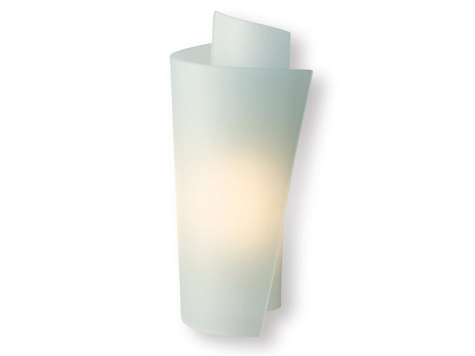 Vetro Wall Light  - Stunning Wrap Around Effect, Satin Steel with Acid Glass