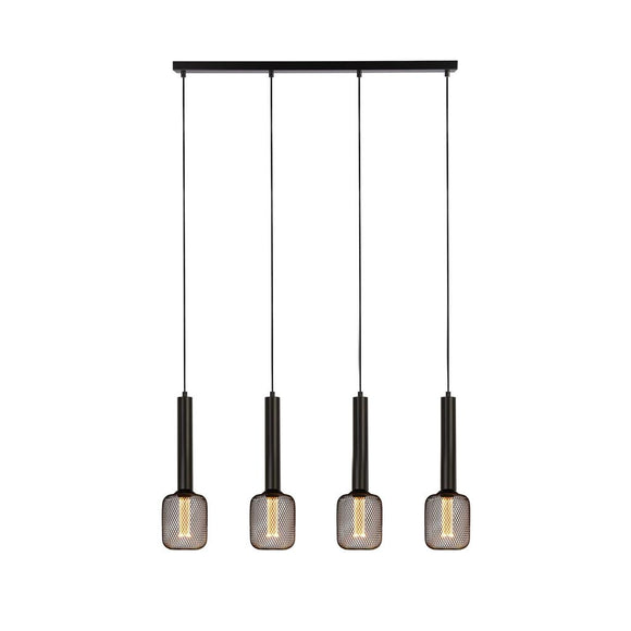 SEARCHLIGHT DULWICH 4LT BAR PENDANT - BLACK METAL