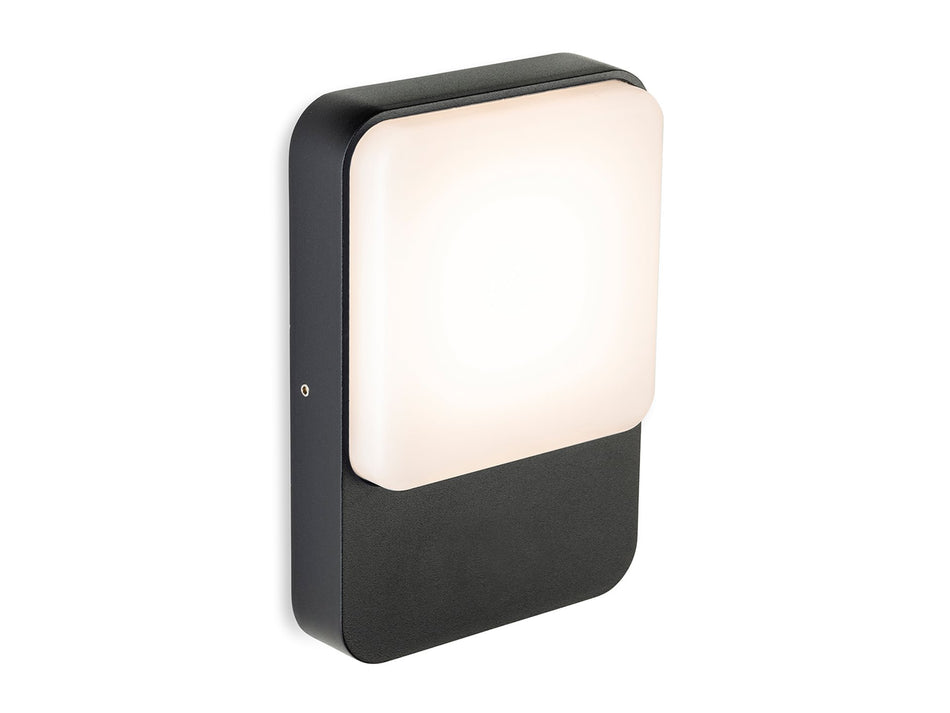 Hero Outdoor LED Wall Light - Graphite with White Diffuser, Die Cast Aluminium