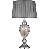 GREYSON Table Lamp - Chrome Metal with Smoked Glass & Pewter Shade