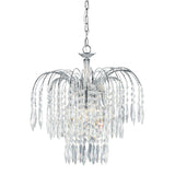 SEARCHLIGHT WATERFALL 3Lt Pendant - Chrome Metal & Crystal