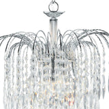 SEARCHLIGHT WATERFALL 3Lt Pendant - Chrome Metal & Crystal