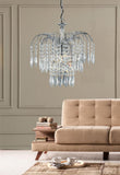 SEARCHLIGHT WATERFALL 3Lt Pendant - Chrome Metal & Crystal