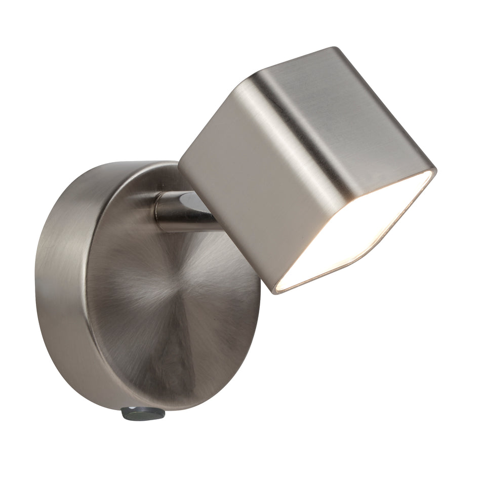 QUAD Spotlight Wall Light - Satin Silver Metal