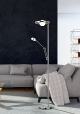 BARRIE Modern LED Floor Lamp with LED Reading Arm
