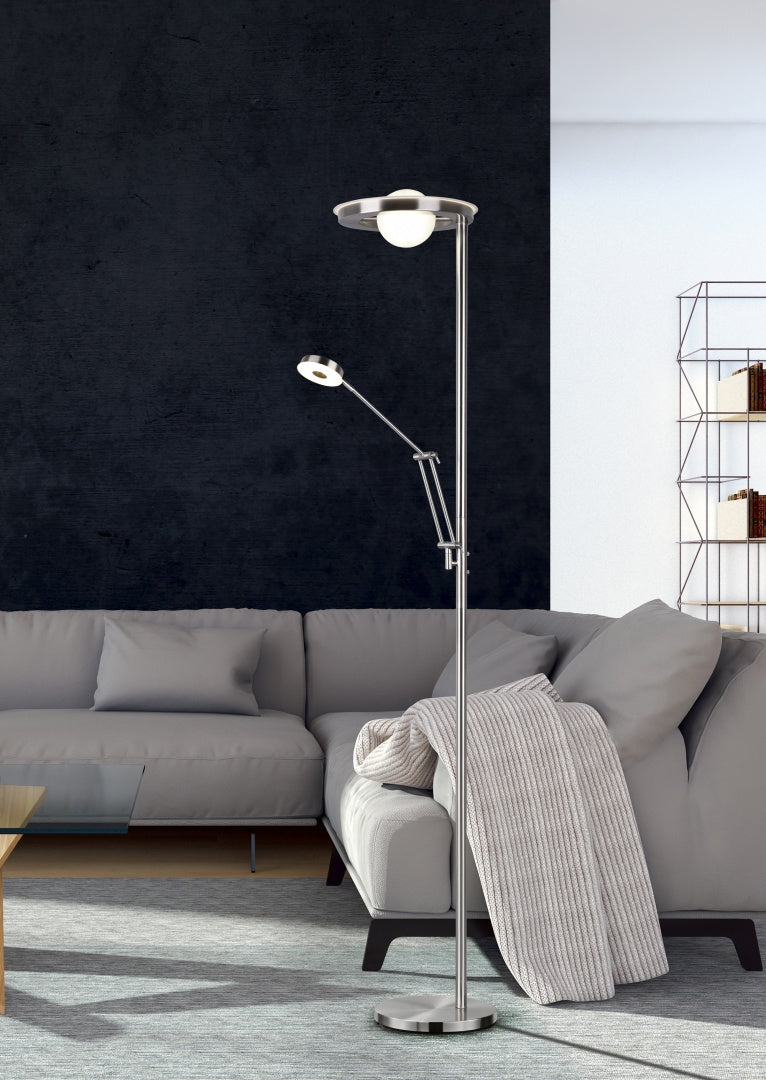 BARRIE Modern LED Floor Lamp with LED Reading Arm