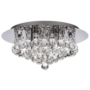 SEARCHLIGHT HANNA II 4Lt Flush - Chrome Metal & Clear Crystal