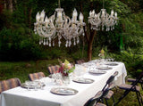 SEARCHLIGHT Utah Outdoor 8Lt Pendant - Gold & Crystal