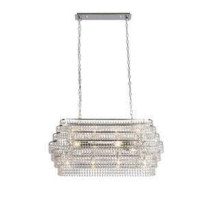 SEARCHLIGHT RENE 12Lt Pendant - Chrome Metal & Clear Crystal