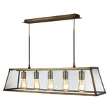 VOYAGER 5Lt Bar Pendant - Brass, Black or Chrome Finish