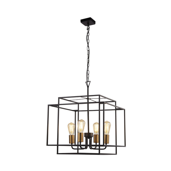 SEARCHLIGHT CRATE 4Lt Pendant - Black & Bronze Metal