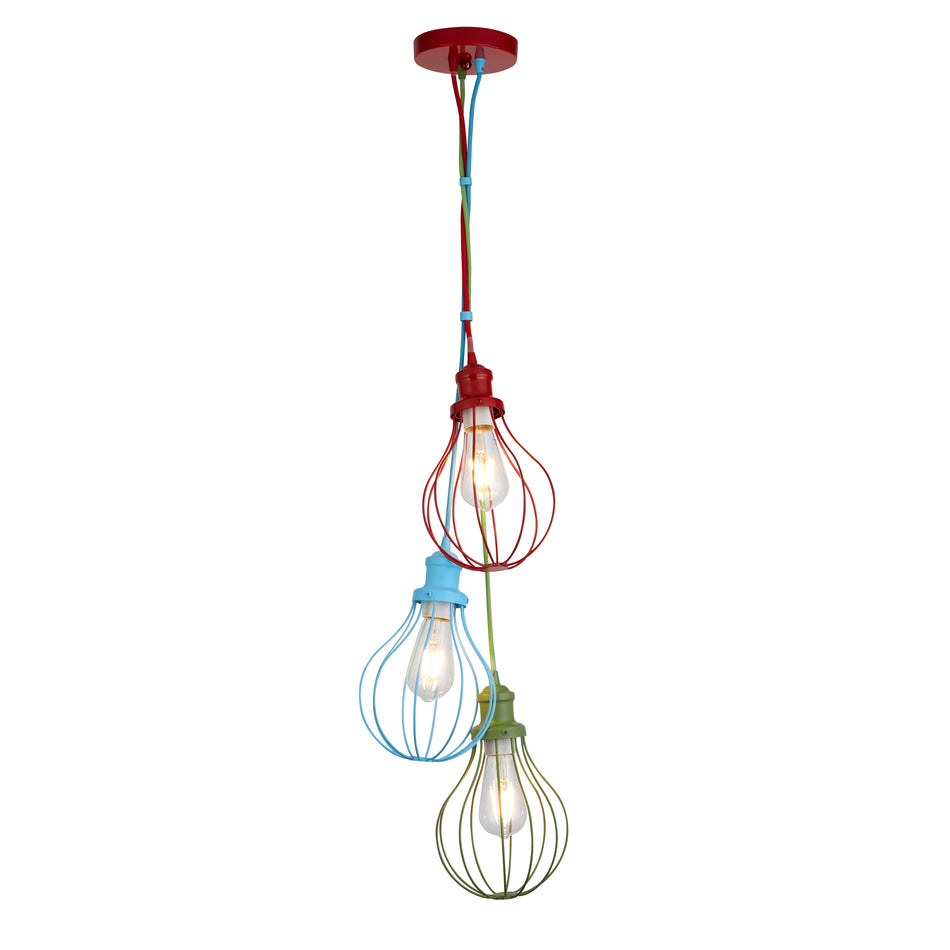 SEARCHLIGHT NOVELTY 3Lt Pendant - Multi Coloured Metal