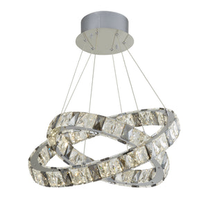 SEARCHLIGHT OPTICA 2Lt Pendant Chrome Metal, Clear & Smoked Crystal