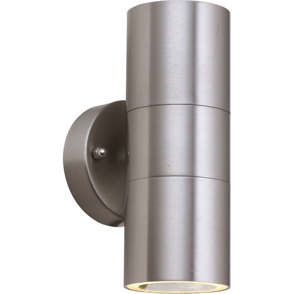 SEARCHLIGHT METRO 2Lt Outdoor Wall Light - Stainless Steel Metal & Glass