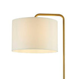 SEARCHLIGHT GALLOW Floor Lamp - Antique Gold Metal, White Marble Base & White Fabric Shade