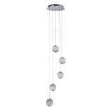 SEARCHLIGHT Allure Chrome Multi-Drop Pendant Light - Clear Acrylic Shades