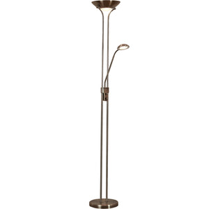 SEARCHLIGHT MOTHER & CHILD Floor Lamp - Antique Brass Metal & Glass