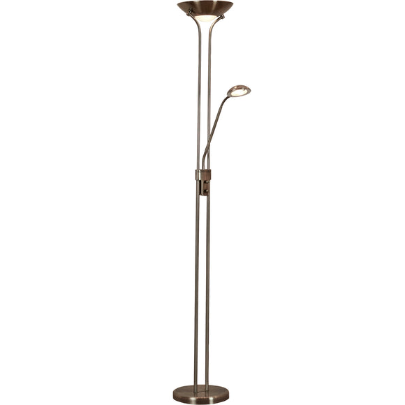 SEARCHLIGHT MOTHER & CHILD Floor Lamp - Antique Brass Metal & Glass