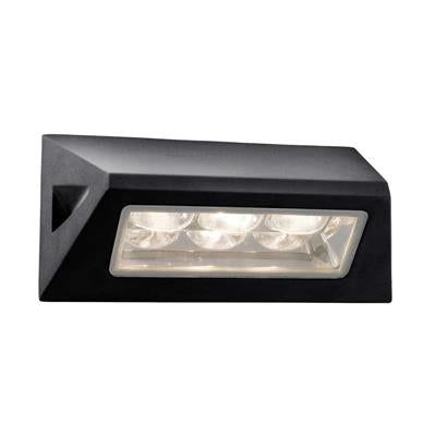 Peru LED Outdoor Wall Light - Black & Glass Diffuser,IP44