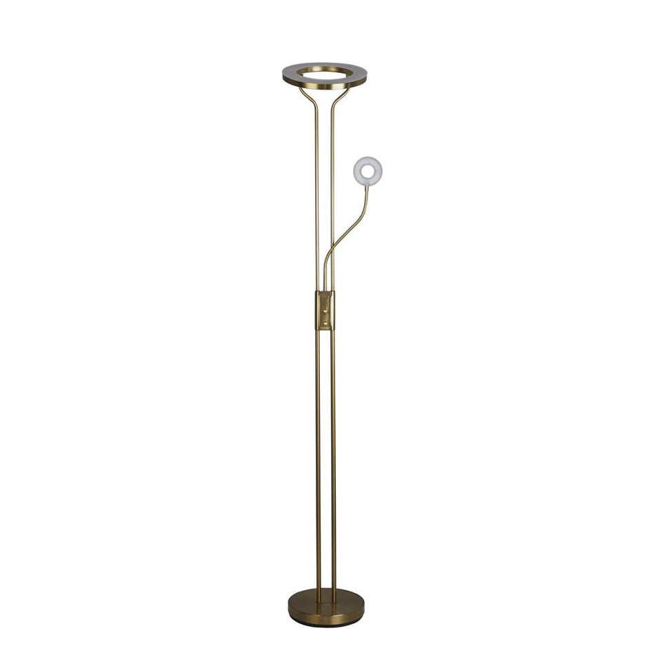 Mother & Child Satin Brass Metal Floor Lamp
